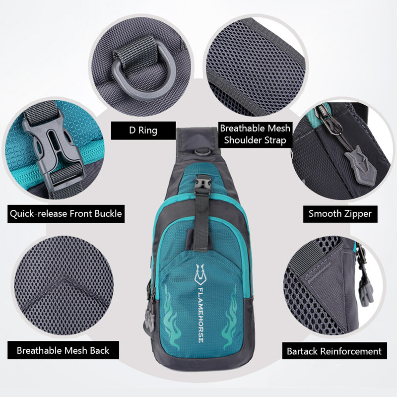 Muški ruksak na prsima Torba za preko ramena Vodootporna lagana torba za prsa Torba za rame Putovanja Sport Trčanje Biciklizam Teretana Dnevni ruksak