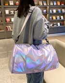 Velika sjajna torba za teretanu Vodootporna torba za slobodno vrijeme Putovanje Torba za preko ramena Podloga za jogu Naramenice Više džepova Sportska torba za fitness trening