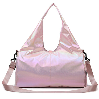 Velika sjajna torba za teretanu Vodootporna torba za slobodno vrijeme Putovanje Torba za preko ramena Podloga za jogu Naramenice Više džepova Sportska torba za fitness trening