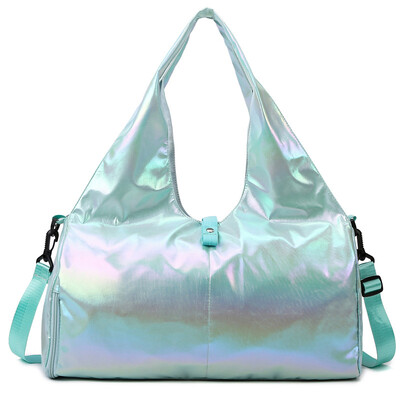Velika sjajna torba za teretanu Vodootporna torba za slobodno vrijeme Putovanje Torba za preko ramena Podloga za jogu Naramenice Više džepova Sportska torba za fitness trening