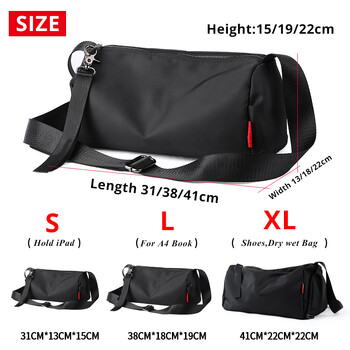 QUESHARK Gym Bag Мъже Жени Суха и мокра сепарационна чанта за плуване Голяма вместимост Раница за през рамо Пътна раница