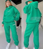 Didelio dydžio laisvalaikio raštu marginto gobtuvo komplektas, moteriškas megztinis, ilgos kelnės, sportinis dviejų dalių kostiumas, madingi gatvės sportinio kostiumo komplektai, moteris