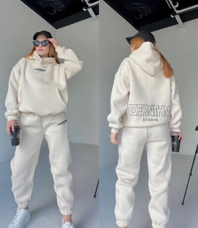 Didelio dydžio laisvalaikio raštu marginto gobtuvo komplektas, moteriškas megztinis, ilgos kelnės, sportinis dviejų dalių kostiumas, madingi gatvės sportinio kostiumo komplektai, moteris