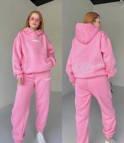 Didelio dydžio laisvalaikio raštu marginto gobtuvo komplektas, moteriškas megztinis, ilgos kelnės, sportinis dviejų dalių kostiumas, madingi gatvės sportinio kostiumo komplektai, moteris