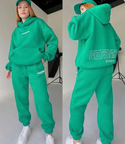 Didelio dydžio laisvalaikio raštu marginto gobtuvo komplektas, moteriškas megztinis, ilgos kelnės, sportinis dviejų dalių kostiumas, madingi gatvės sportinio kostiumo komplektai, moteris