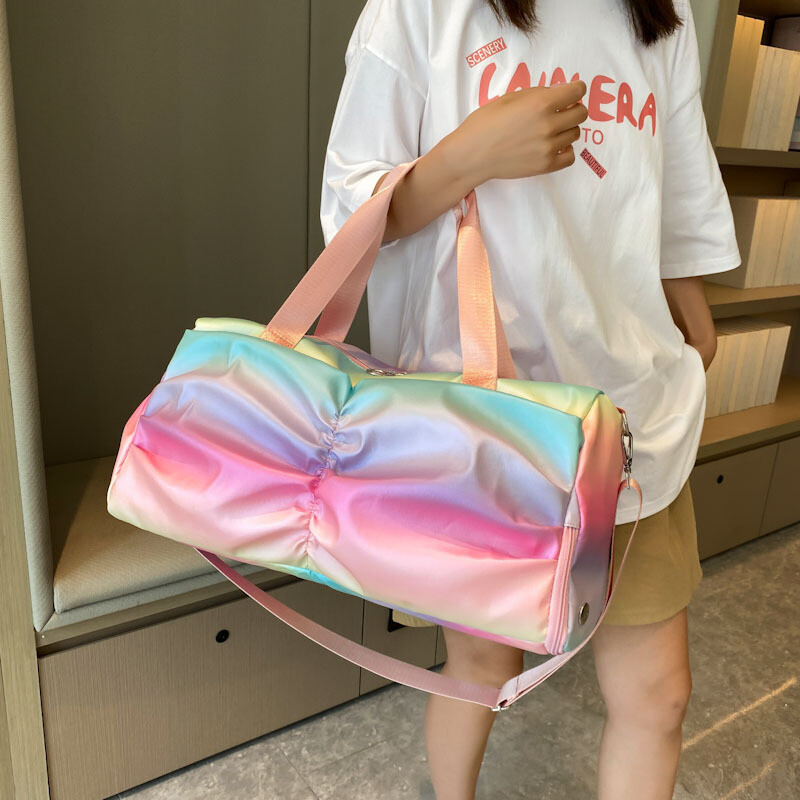 Šarene ženske torbe za teretanu Putne torbe za fitness za cipele Sportovi na otvorenom preko ramena Studentska torba Dnevne suhe mokre ručne torbe Duffel Yoga Pack