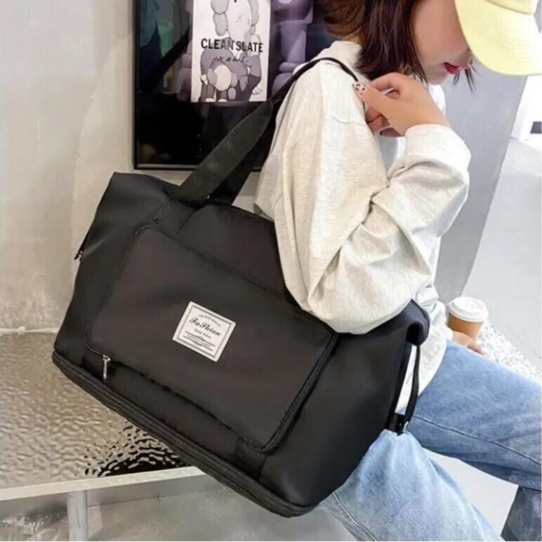 Sportska torba za fitness velikog kapaciteta, prijenosna, vodootporna, sklopiva dvoslojna torba za putnu sportsku torbicu za suho i mokro odvajanje