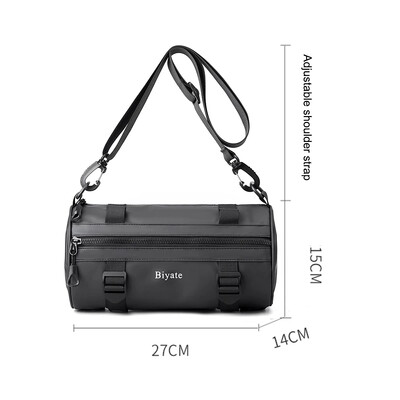 Pánska crossbody taška, nylonový okrúhly valcový batoh, ruksak, crossbody taška cez rameno, cestovná pánska sling bočná taška cez hrudník