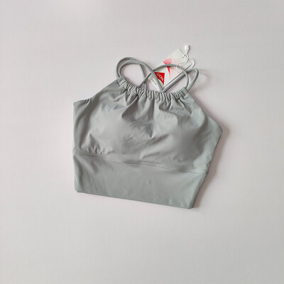 Фиксирана презрамка за рамо от една част без стоманен пръстен Спортно бельо Дамско удароустойчиво набрано бързосъхнещо фитнес йога жилетка