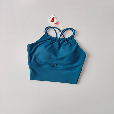 Фиксирана презрамка за рамо от една част без стоманен пръстен Спортно бельо Дамско удароустойчиво набрано бързосъхнещо фитнес йога жилетка