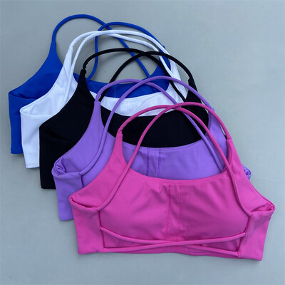 Sutien sport pentru femei, cu bretele încrucișate, pe spate, pentru fitness, cu impact mare, pentru antrenament pentru gimnastică, pentru antrenament, crop top, vestă, push-up, pentru alergare.