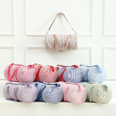 Pruhovaná cestovná taška pre deti, chlapcov a dievčatá, Seersucker, cestovná taška na noc, taška na tanec, víkendová taška pre batoľatá.