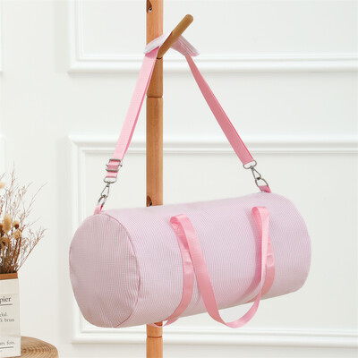 Pruhovaná cestovná taška pre deti, chlapcov a dievčatá, Seersucker, cestovná taška na noc, taška na tanec, víkendová taška pre batoľatá.