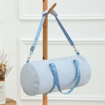 Pruhovaná cestovná taška pre deti, chlapcov a dievčatá, Seersucker, cestovná taška na noc, taška na tanec, víkendová taška pre batoľatá.