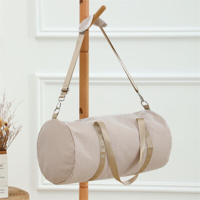 Pruhovaná cestovná taška pre deti, chlapcov a dievčatá, Seersucker, cestovná taška na noc, taška na tanec, víkendová taška pre batoľatá.