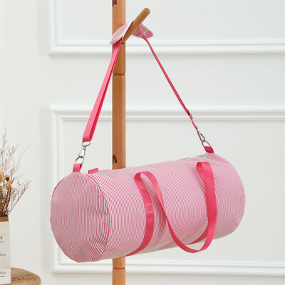 Pruhovaná cestovná taška pre deti, chlapcov a dievčatá, Seersucker, cestovná taška na noc, taška na tanec, víkendová taška pre batoľatá.