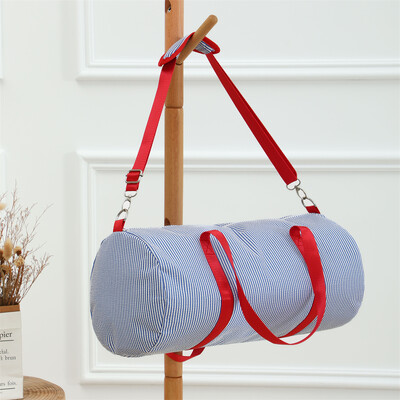 Pruhovaná cestovná taška pre deti, chlapcov a dievčatá, Seersucker, cestovná taška na noc, taška na tanec, víkendová taška pre batoľatá.
