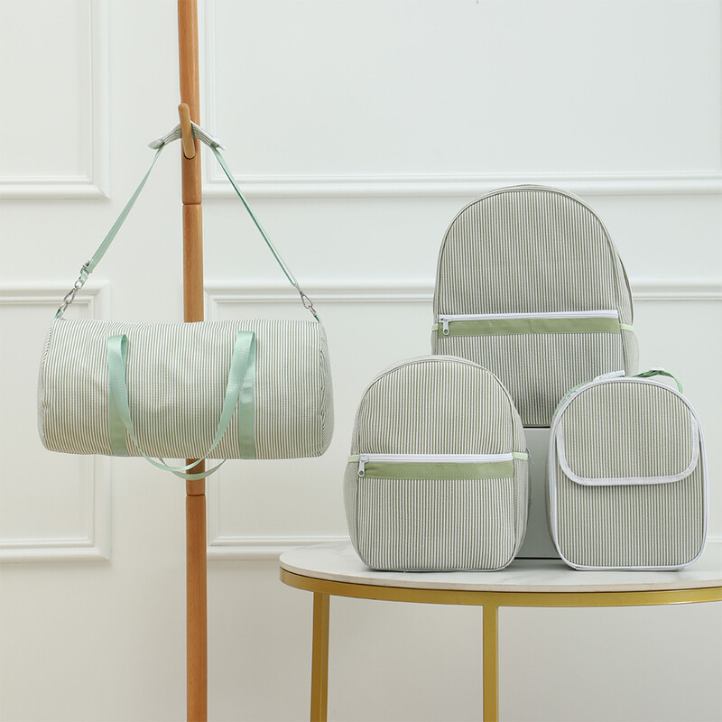 Pruhovaná cestovná taška pre deti, chlapcov a dievčatá, Seersucker, cestovná taška na noc, taška na tanec, víkendová taška pre batoľatá.