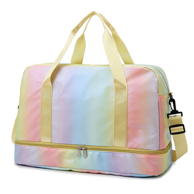 Rainbow Дамска чанта за фитнес Пътни чанти за фитнес за обувки Спортна чанта на открито през рамо Студентска чанта Ежедневни сухи и мокри чанти Спортна чанта за йога