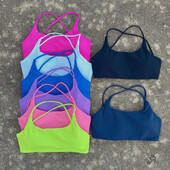 Jednobojni uski sveobuhvatni trening Ženski grudnjak za fitness Cross Back Joga donje rublje Gym Sport Top Hollow Back Push Up Jastučić za prsa