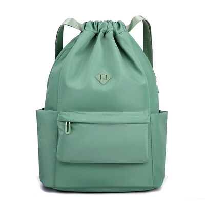 Преносима дамска раница с шнурове Лека дневна раница за момичета Водоустойчива найлонова пазарска чанта Спортна чанта за туризъм Плуване