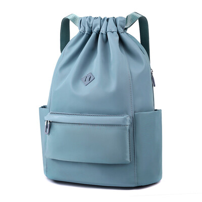 Преносима дамска раница с шнурове Лека дневна раница за момичета Водоустойчива найлонова пазарска чанта Спортна чанта за туризъм Плуване
