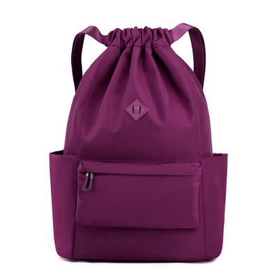 Преносима дамска раница с шнурове Лека дневна раница за момичета Водоустойчива найлонова пазарска чанта Спортна чанта за туризъм Плуване