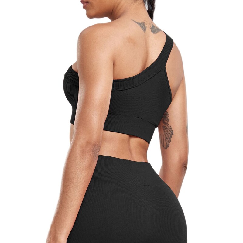 CHRLEISURE Sportski grudnjak Rebrasto bešavno donje rublje Ženski skraćeni gornji elastični uski prsluk Fitness Push Up grudnjak Sportska odjeća na otvorenom