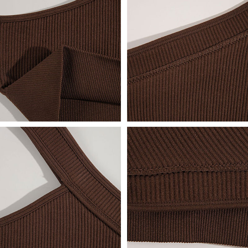 CHRLEISURE Sportski grudnjak Rebrasto bešavno donje rublje Ženski skraćeni gornji elastični uski prsluk Fitness Push Up grudnjak Sportska odjeća na otvorenom