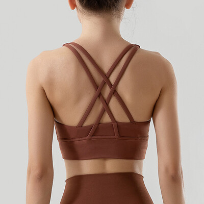 SOISOU gornji ženski grudnjak Skraćeni grudnjak Gym Yoga Sportski grudnjak Cross Sexy Back Ženski grudnjak Prozračni gornji dio Žensko donje rublje 25 boja