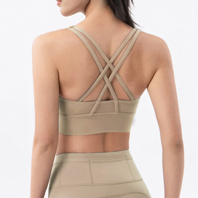 SOISOU gornji ženski grudnjak Skraćeni grudnjak Gym Yoga Sportski grudnjak Cross Sexy Back Ženski grudnjak Prozračni gornji dio Žensko donje rublje 25 boja