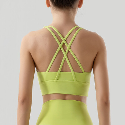 SOISOU gornji ženski grudnjak Skraćeni grudnjak Gym Yoga Sportski grudnjak Cross Sexy Back Ženski grudnjak Prozračni gornji dio Žensko donje rublje 25 boja