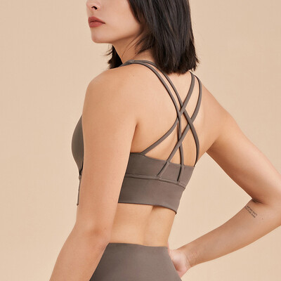 SOISOU gornji ženski grudnjak Skraćeni grudnjak Gym Yoga Sportski grudnjak Cross Sexy Back Ženski grudnjak Prozračni gornji dio Žensko donje rublje 25 boja