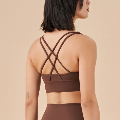 SOISOU gornji ženski grudnjak Skraćeni grudnjak Gym Yoga Sportski grudnjak Cross Sexy Back Ženski grudnjak Prozračni gornji dio Žensko donje rublje 25 boja