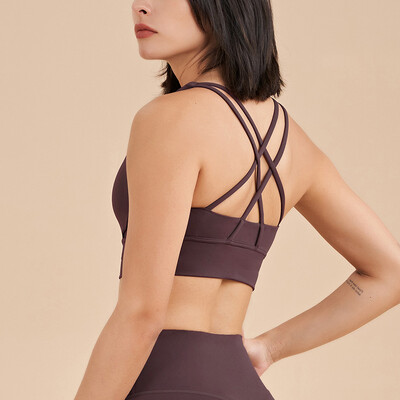 SOISOU gornji ženski grudnjak Skraćeni grudnjak Gym Yoga Sportski grudnjak Cross Sexy Back Ženski grudnjak Prozračni gornji dio Žensko donje rublje 25 boja