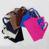 Дамски дрехи Фитнес топ Дишащ спортен сутиен Йога сутиен с кръстосана гръб Джогинг на открито Фитнес тренировки Спортно облекло Бельо