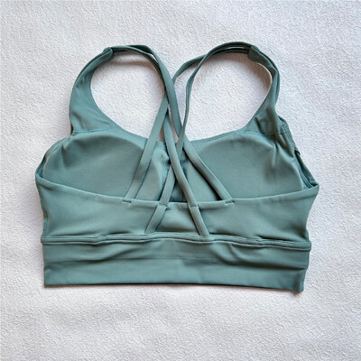 Дамски дрехи Фитнес топ Дишащ спортен сутиен Йога сутиен с кръстосана гръб Джогинг на открито Фитнес тренировки Спортно облекло Бельо
