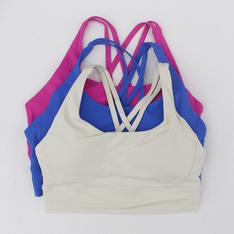 Дамски дрехи Фитнес топ Дишащ спортен сутиен Йога сутиен с кръстосана гръб Джогинг на открито Фитнес тренировки Спортно облекло Бельо