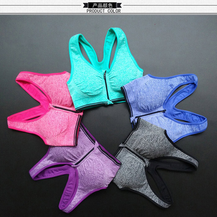 Ženski Push Up sportski grudnjak s patentnim zatvaračem Podstavljen bez žice, otporan na udarce Prozračne sportske majice Fitness Gym Yoga Sportski prsluk Gornji dio grudnjaka