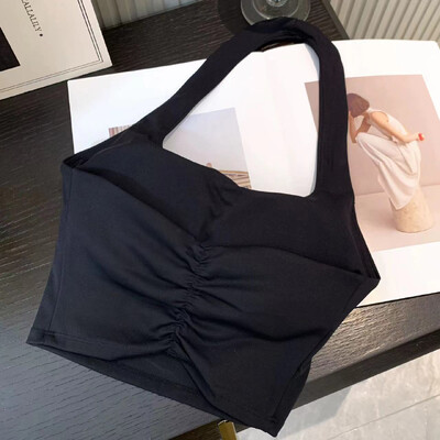 Seksi sportski sportski grudnjak s podstavljenim halterima za žene bez leđa za vježbanje u teretani za jogu, grudnjak za fitness s ugrađenim grudnjakom