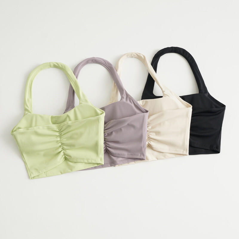 Seksi sportski sportski grudnjak s podstavljenim halterima za žene bez leđa za vježbanje u teretani za jogu, grudnjak za fitness s ugrađenim grudnjakom