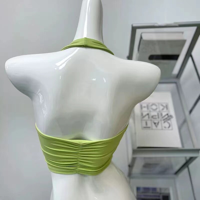 Seksi sportski sportski grudnjak s podstavljenim halterima za žene bez leđa za vježbanje u teretani za jogu, grudnjak za fitness s ugrađenim grudnjakom