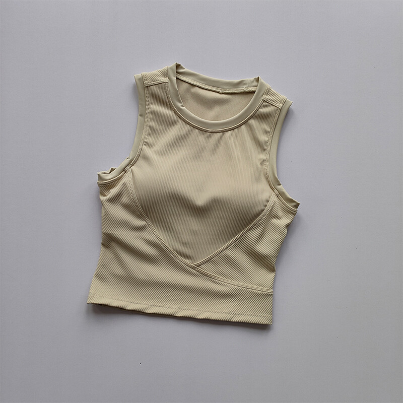 Йога костюм Жилетка с тиранти Подложка за гърдите Покриване на гърдите Спортен сутиен Дамско облекло за бягане Прилепнало и отслабващо фитнес горнище