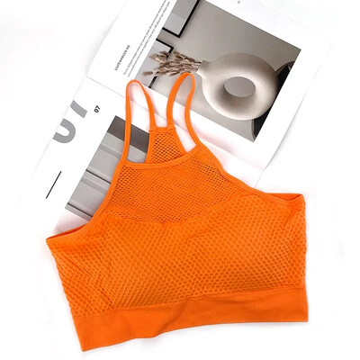 Ženski sportski grudnjaci sa srednjim potpornim križnim leđima, bez bežičnih skidivih košarica, Freedom Bešavni sportski grudnjaci za trčanje za trčanje