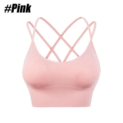 1PC Pamučni sportski grudnjaci Ženski Push Up Čvrsti sportski grudnjak Jogging Gym Ženski sportski grudnjak Djevojačko donje rublje Fitnes Trčanje Joga Sport Top