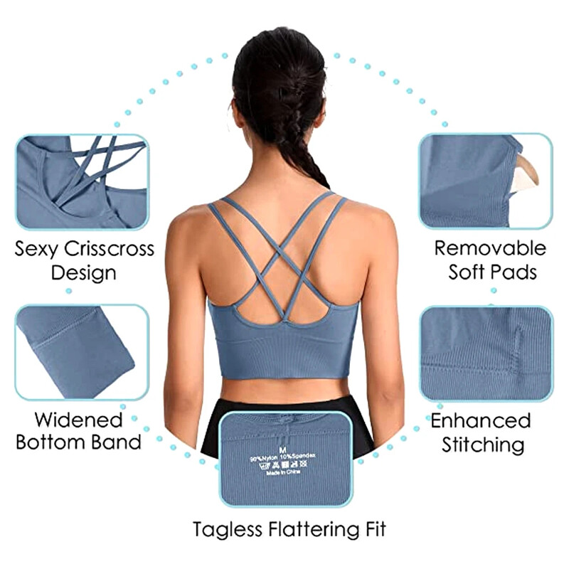 1PC Pamučni sportski grudnjaci Ženski Push Up Čvrsti sportski grudnjak Jogging Gym Ženski sportski grudnjak Djevojačko donje rublje Fitnes Trčanje Joga Sport Top