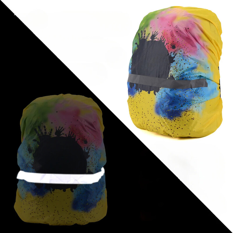 Reflektirajuća vodootporna ruksak Kišna navlaka Sport na otvorenom Noćni biciklizam Sigurnosna svjetleća kišna navlaka Torba Navlaka za planinarski ruksak