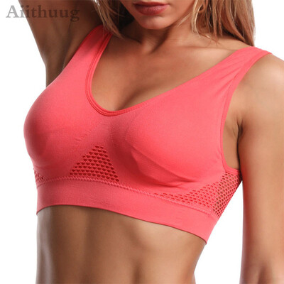 Aiithuug 6XL Racerback sportski grudnjak za žene - udoban grudnjak za spavanje Bešavni grudnjak za vježbanje, joga velika veličina, prozračna mreža za vježbanje