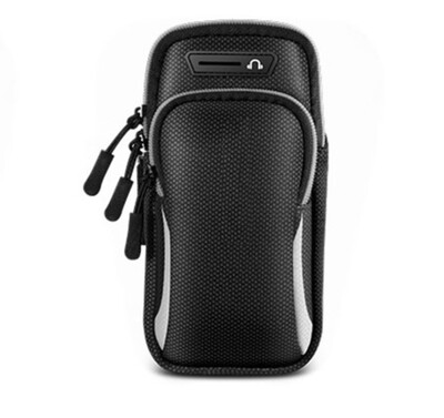 Taška na telefón s konektorom pre slúchadlá, vodotesná priedušná športová bežecká taška, držiak na mobilný telefón do posilňovne