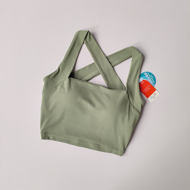 Naked bešavni sportski grudnjak s križnim leđima za žene sa širokim naramenicama Fitness grudnjak za trčanje, gornji prsluk za jogu, koji apsorbira udarce